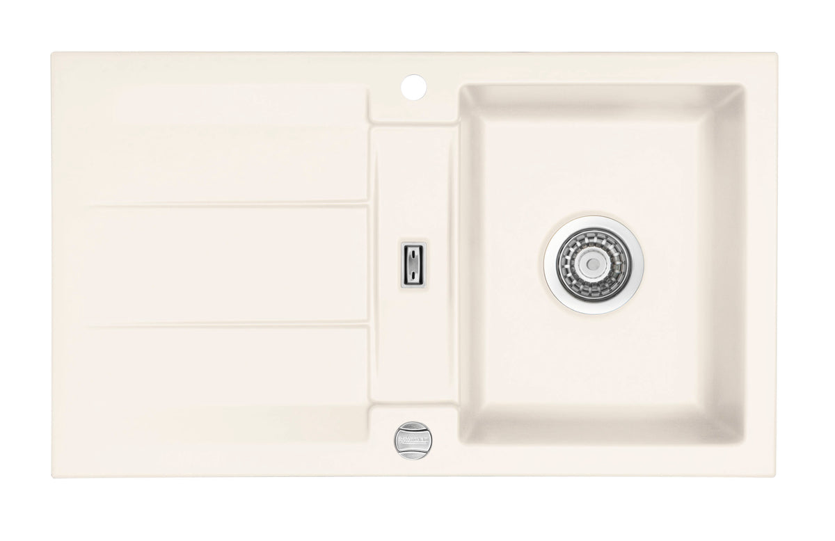 SYSTEMCERAM Einbauspüle Genea 87 F Jasmin 19 inkl. Excenterbetätigung, für 50 cm Schrankbreite, Spüle zum flächenbündigen Einbau, inkl. 4 x Eckradien R 10 Auflage reversibel 55910219
