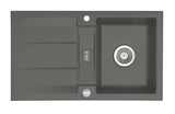 SYSTEMCERAM Einbauspüle Genea 87 F Lava 80 inkl. Excenterbetätigung, für 50 cm Schrankbreite, Spüle zum flächenbündigen Einbau, inkl. 4 x Eckradien R 10 Auflage reversibel 55910280