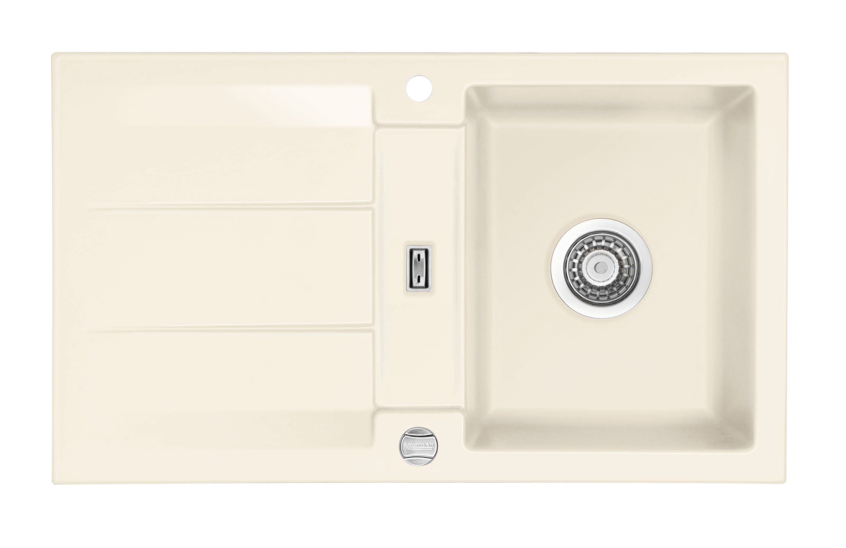 SYSTEMCERAM Einbauspüle Genea 87 F Magnolie 10 inkl. Excenterbetätigung, für 50 cm Schrankbreite, Spüle zum flächenbündigen Einbau, inkl. 4 x Eckradien R 10 Auflage reversibel 55910210