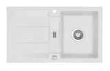 SYSTEMCERAM Einbauspüle Genea 87 F Satin 20 inkl. Excenterbetätigung, für 50 cm Schrankbreite, Spüle zum flächenbündigen Einbau, inkl. 4 x Eckradien R 10 Auflage reversibel 55910220