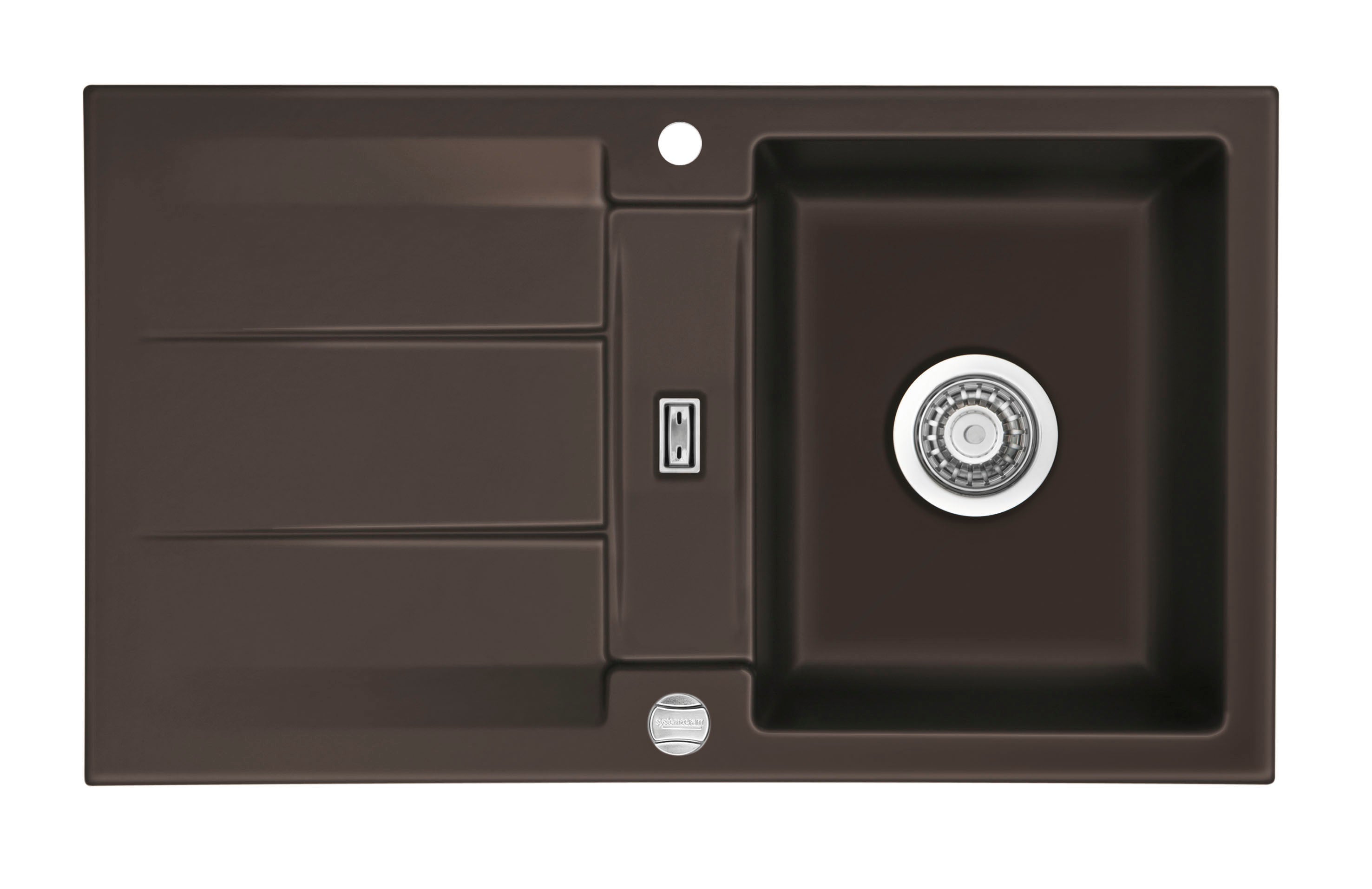 SYSTEMCERAM Einbauspüle Genea 87 F Siena 65 inkl. Excenterbetätigung, für 50 cm Schrankbreite, Spüle zum flächenbündigen Einbau, inkl. 4 x Eckradien R 10 Auflage reversibel 55910265