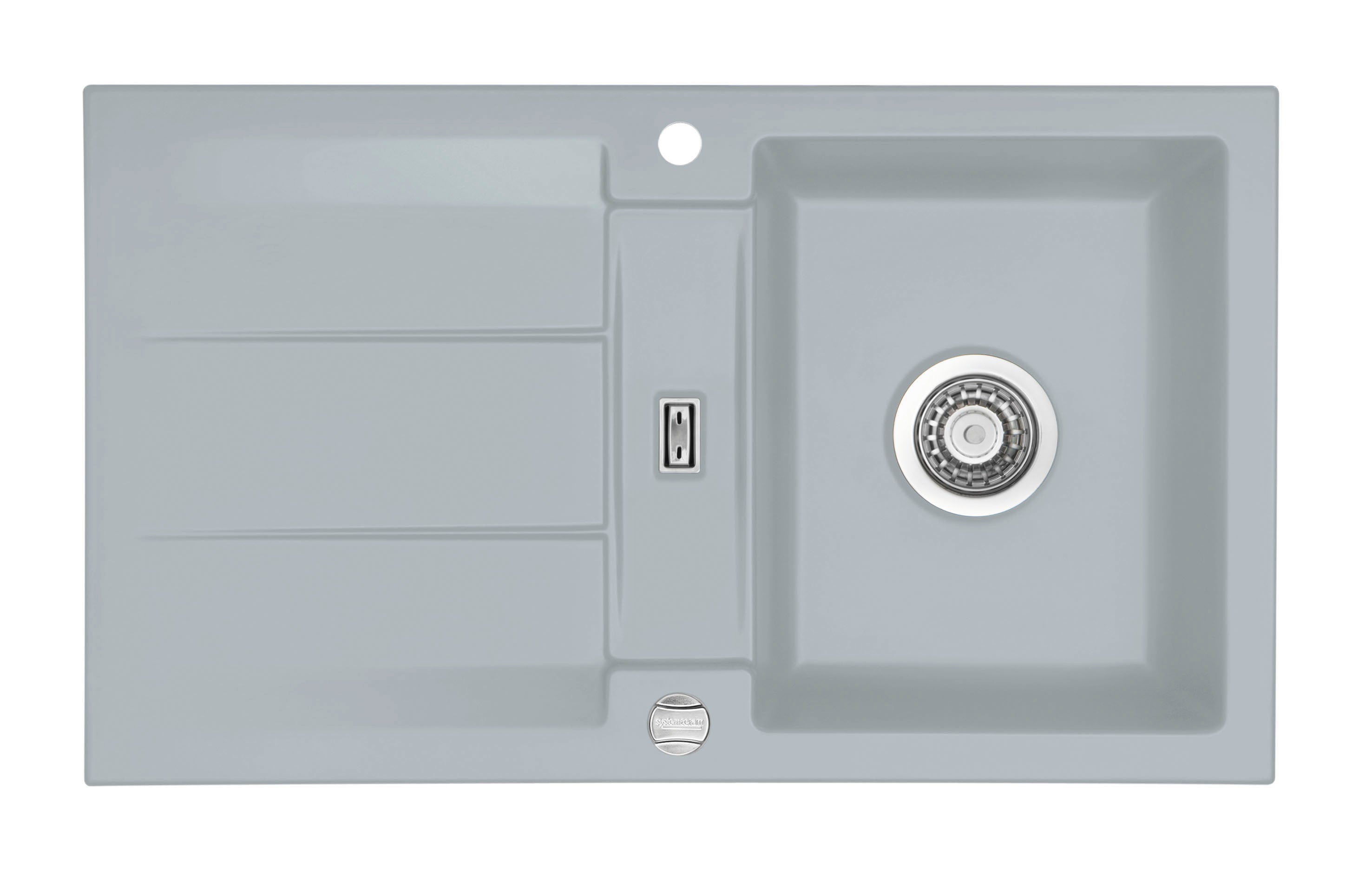 SYSTEMCERAM Einbauspüle Genea 87 F Titan 78 inkl. Handbetätigung, für 50 cm Schrankbreite, Spüle zum flächenbündigen Einbau, inkl. 4 x Eckradien R 10 Auflage reversibel 55910178