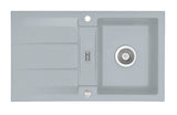 SYSTEMCERAM Einbauspüle Genea 87 F Titan 78 inkl. Handbetätigung, für 50 cm Schrankbreite, Spüle zum flächenbündigen Einbau, inkl. 4 x Eckradien R 10 Auflage reversibel 55910178