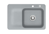 SYSTEMCERAM Einbauspüle Juna 75 Be. Re. Titan 78 inkl. Handbetätigung, für 50 cm Schrankbreite, Einbauspüle Auflage Becken rechts 50120178