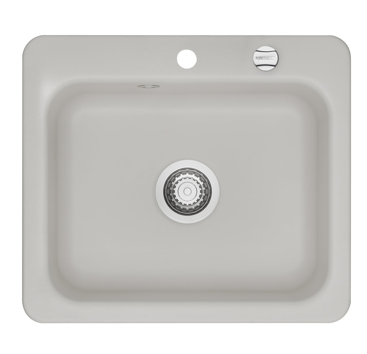 SYSTEMCERAM Einbauspüle Juna 57 F Alu 76 inkl. Excenterbetätigung, für 60 cm Schrankbreite, Spüle zum flächenbündigen Einbau Auflage keine Beckenlage 55040276
