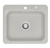 SYSTEMCERAM Einbauspüle Juna 57 F Alu 76 inkl. Excenterbetätigung, für 60 cm Schrankbreite, Spüle zum flächenbündigen Einbau Auflage keine Beckenlage 55040276