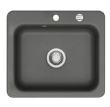 SYSTEMCERAM Einbauspüle Juna 57 F Lava 80 inkl. Excenterbetätigung, für 60 cm Schrankbreite, Spüle zum flächenbündigen Einbau Auflage keine Beckenlage 55040280