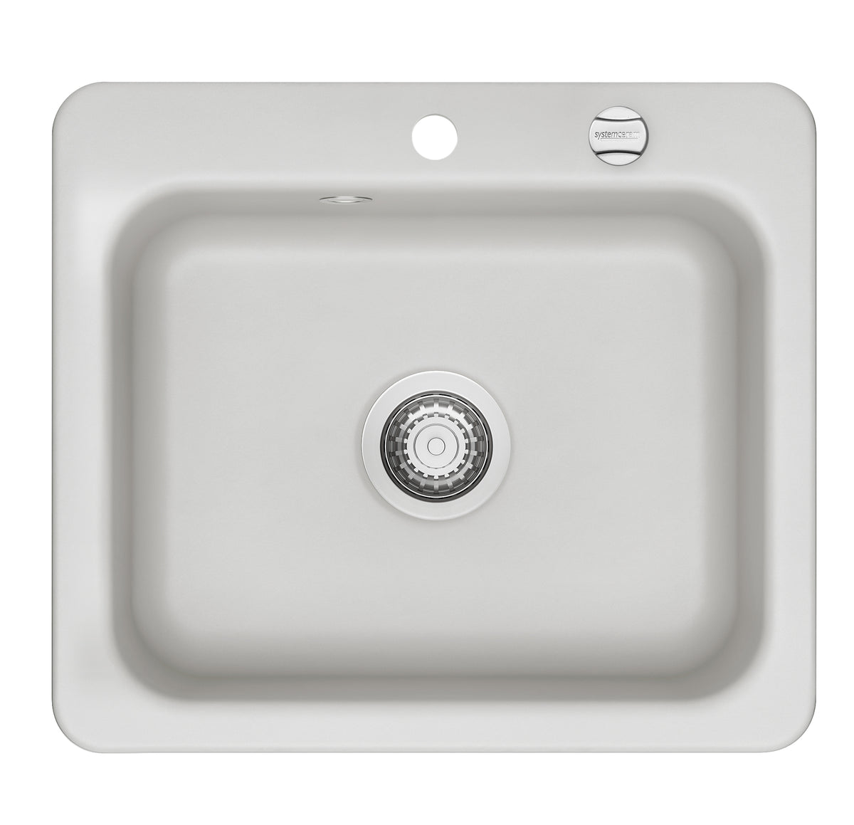 SYSTEMCERAM Einbauspüle Juna 57 F Satin 20 inkl. Excenterbetätigung, für 60 cm Schrankbreite, Spüle zum flächenbündigen Einbau Auflage keine Beckenlage 55040220
