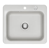 SYSTEMCERAM Einbauspüle Juna 57 F Satin 20 inkl. Excenterbetätigung, für 60 cm Schrankbreite, Spüle zum flächenbündigen Einbau Auflage keine Beckenlage 55040220