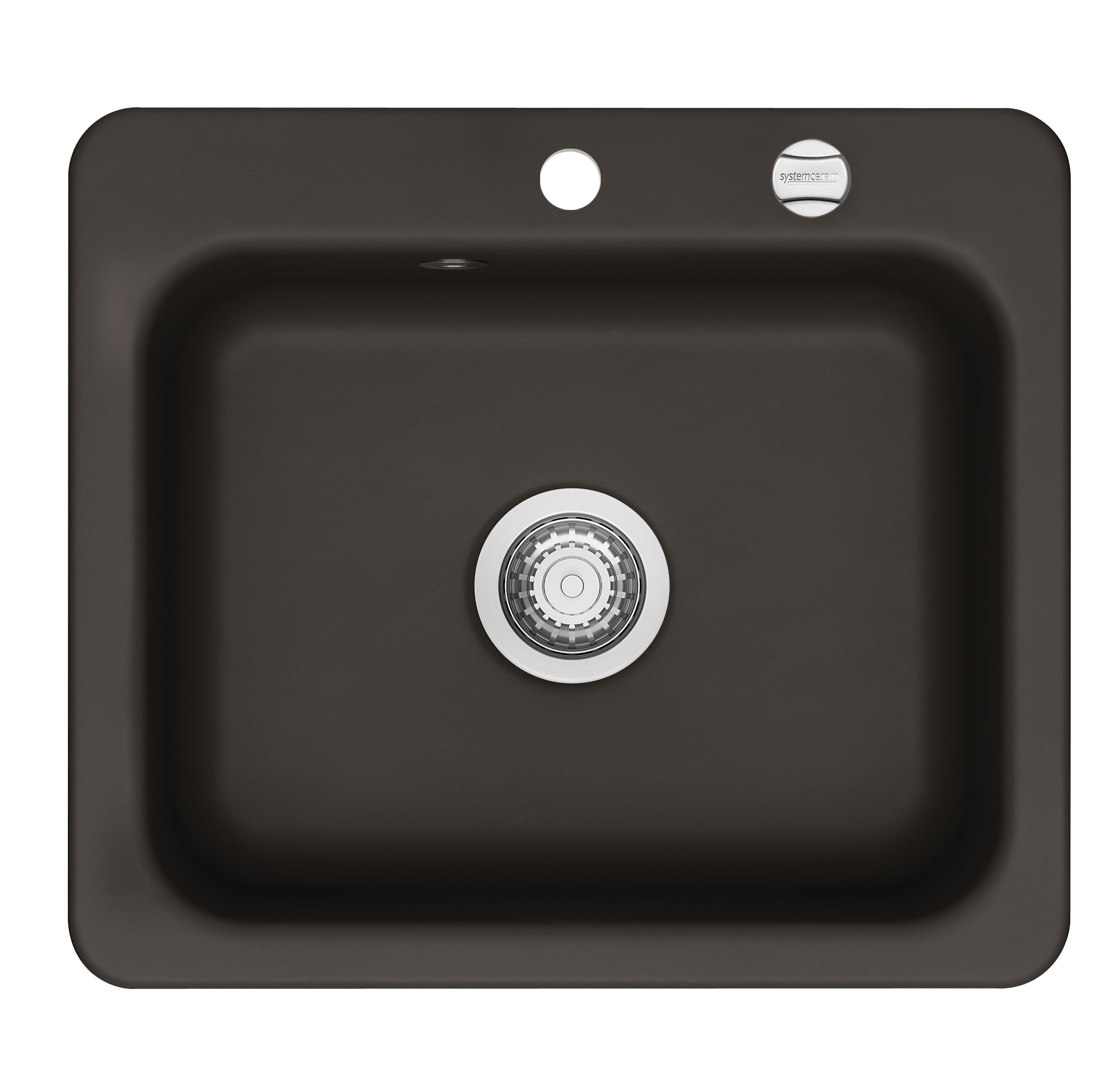 SYSTEMCERAM Einbauspüle Juna 57 F Siena 65 inkl. Excenterbetätigung, für 60 cm Schrankbreite, Spüle zum flächenbündigen Einbau Auflage keine Beckenlage 55040265