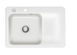 SYSTEMCERAM Einbauspüle Juna 75 Be. Li. Grönland 12 inkl. Excenterbetätigung, für 50 cm Schrankbreite, Einbauspüle Auflage Becken links 50130212