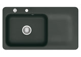 SYSTEMCERAM Einbauspüle Juna 90 Be. Li. Eibe 56 inkl. Excenterbetätigung, für 60 cm Schrankbreite, Einbauspüle Auflage Becken links 50150256