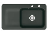 SYSTEMCERAM Einbauspüle Juna 90 Be. Re. Eibe 56 inkl. Handbetätigung, für 60 cm Schrankbreite, Einbauspüle Auflage Becken rechts 50140156