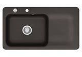 SYSTEMCERAM Einbauspüle Juna 90 Be. Li. Siena 65 inkl. Excenterbetätigung, für 60 cm Schrankbreite, Einbauspüle Auflage Becken links 50150265