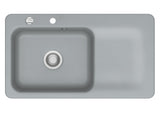 SYSTEMCERAM Einbauspüle Juna 90 Be. Li. Titan 78 inkl. Handbetätigung, für 60 cm Schrankbreite, Einbauspüle Auflage Becken links 50150178