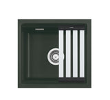 SYSTEMCERAM Einbauspüle Kara 51 F/o Eibe 56 inkl. Handbetätigung, für 50 cm Schrankbreite, Spüle zum flächenbündigen Einbau ohne Hahnlochbank, mit Medio- Matte Alu, inkl. 4 x Eckradien R 10 Flächenbündig keine Beckenlage 51030156