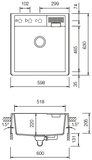 SCHOCK Spülenmodul 60 cm Kallio M-100-M Cristadur Dusk KALM100MDSK