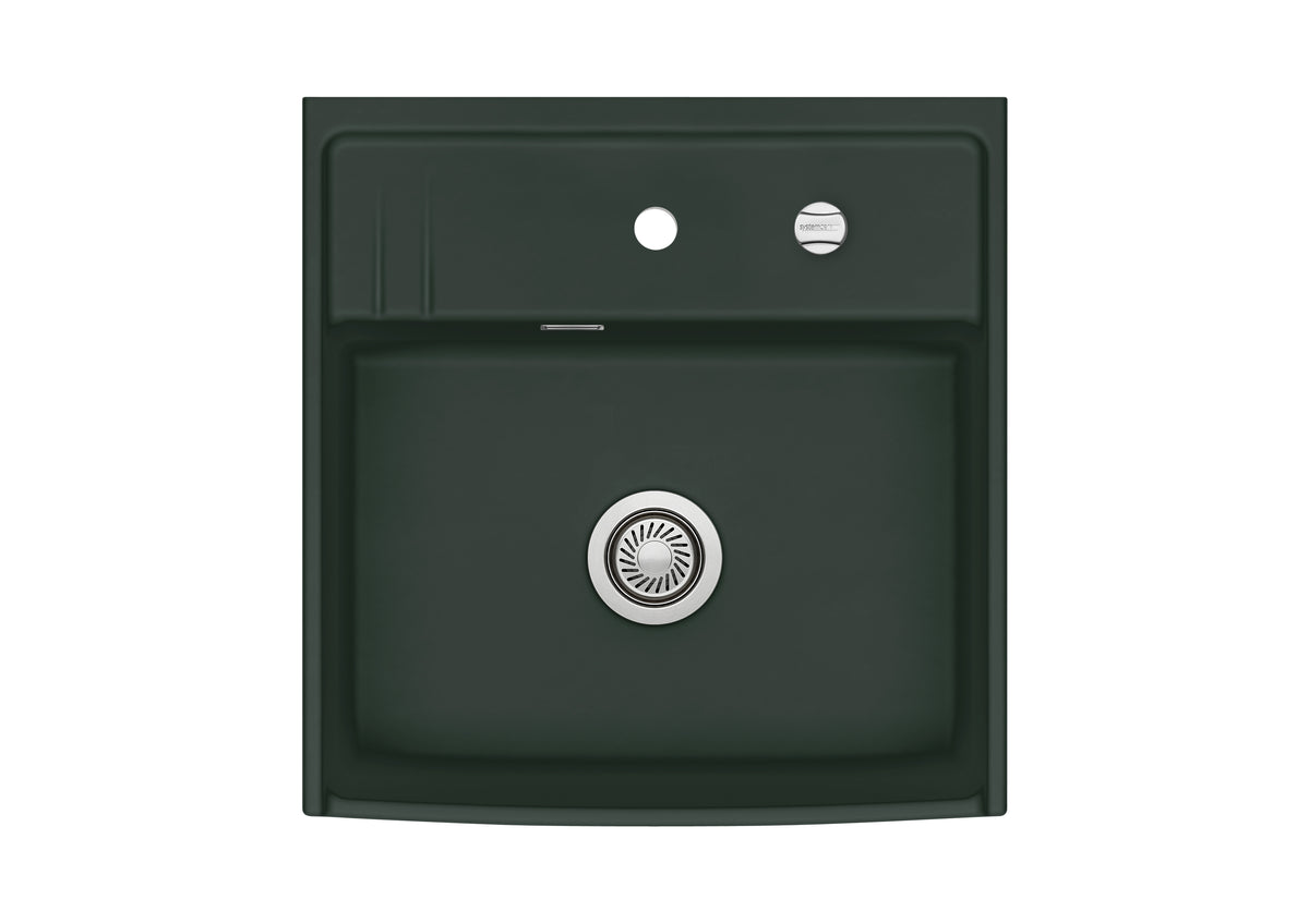 SYSTEMCERAM Einbauspüle Kentro 60 Eibe 56 inkl. Handbetätigung, für 60 cm Schrankbreite, Einbauspüle Auflage keine Beckenlage 59930156