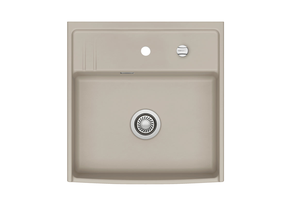 SYSTEMCERAM Einbauspüle Kentro 60 Fango 23 inkl. Excenterbetätigung, für 60 cm Schrankbreite, Einbauspüle Auflage keine Beckenlage 59930223