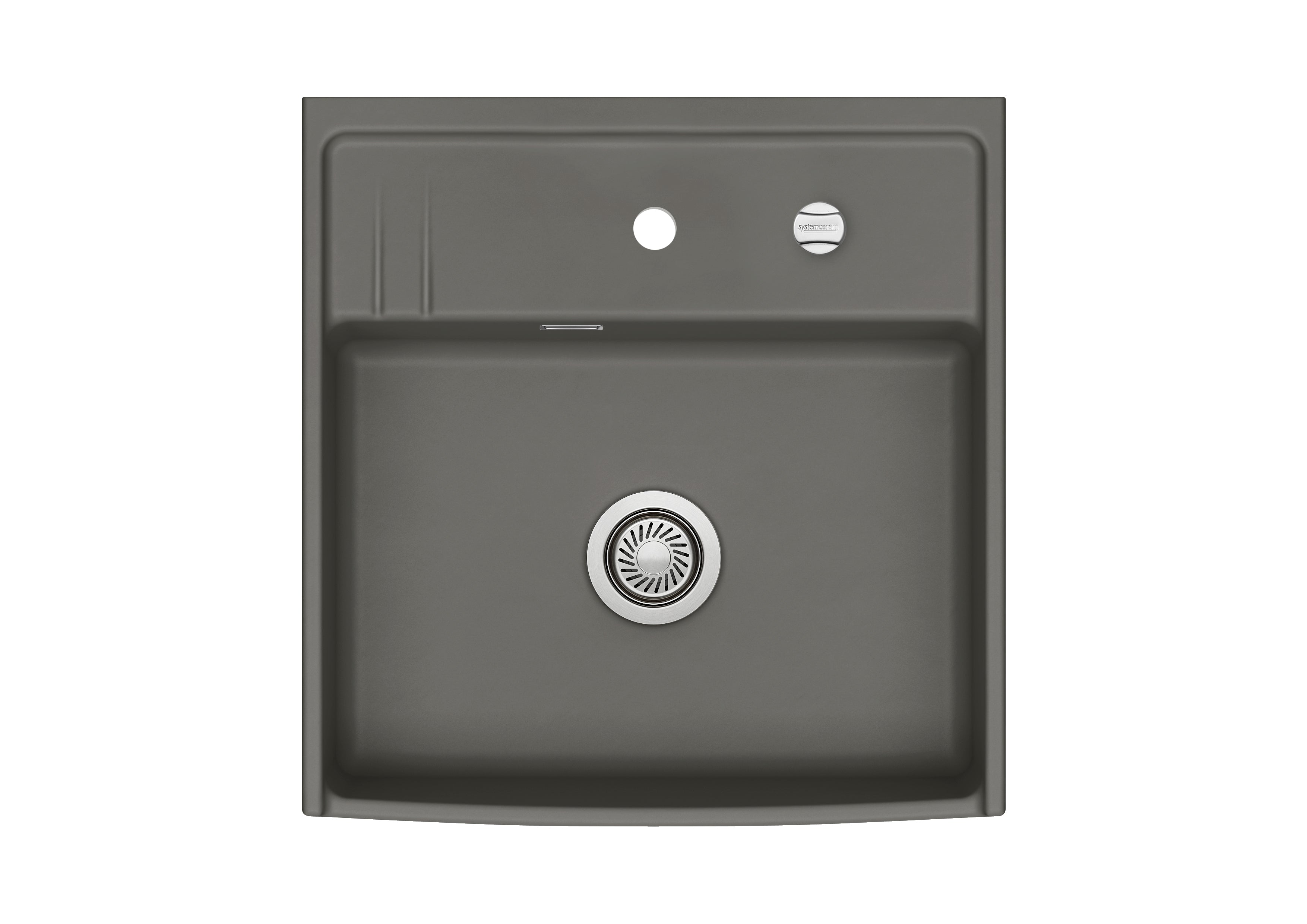 SYSTEMCERAM Einbauspüle Kentro 60 Lava 80 inkl. Handbetätigung, für 60 cm Schrankbreite, Einbauspüle Auflage keine Beckenlage 59930180