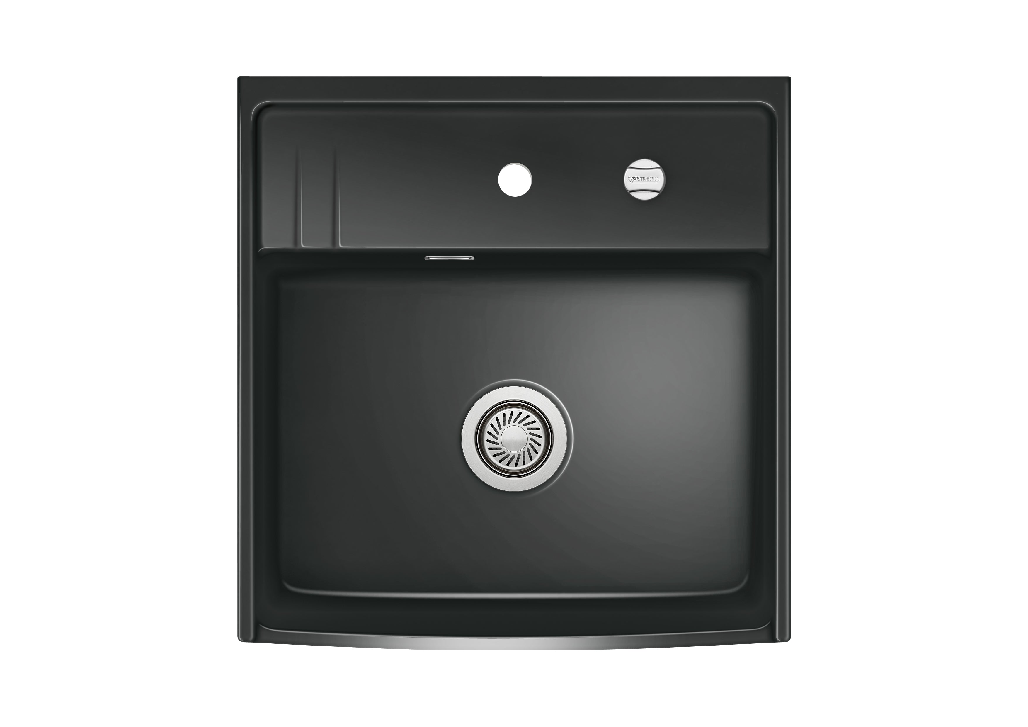 SYSTEMCERAM Einbauspüle Kentro 60 Nero 68 inkl. Handbetätigung, für 60 cm Schrankbreite, Einbauspüle Auflage keine Beckenlage 59930168