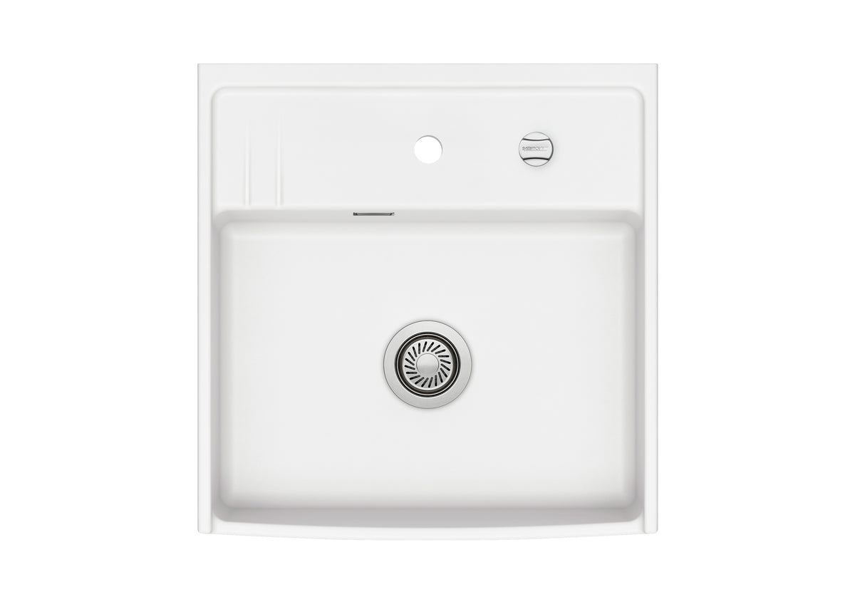 SYSTEMCERAM Einbauspüle Kentro 60 Polar 13 inkl. Handbetätigung, für 60 cm Schrankbreite, Einbauspüle Auflage keine Beckenlage 59930113