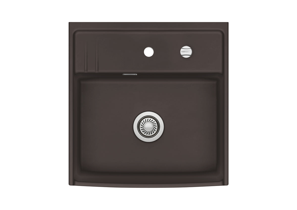 SYSTEMCERAM Einbauspüle Kentro 60 Siena 65 inkl. Handbetätigung, für 60 cm Schrankbreite, Einbauspüle Auflage keine Beckenlage 59930165