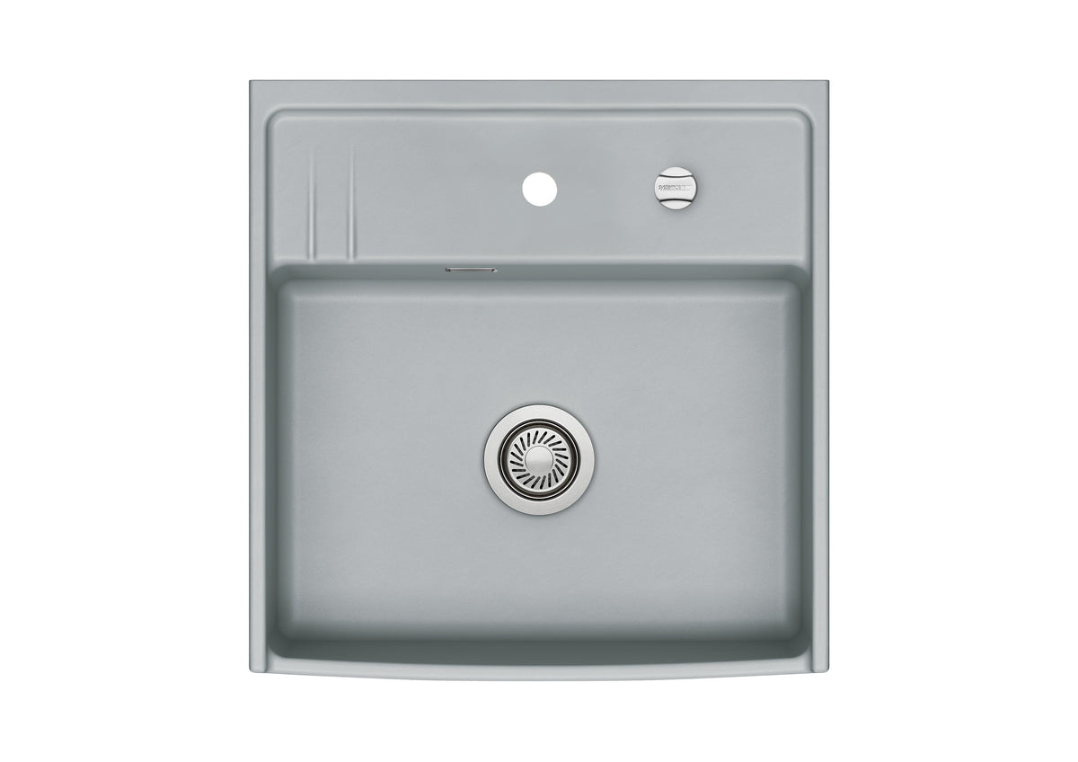 SYSTEMCERAM Einbauspüle Kentro 60 Titan 78 inkl. Excenterbetätigung, für 60 cm Schrankbreite, Einbauspüle Auflage keine Beckenlage 59930278
