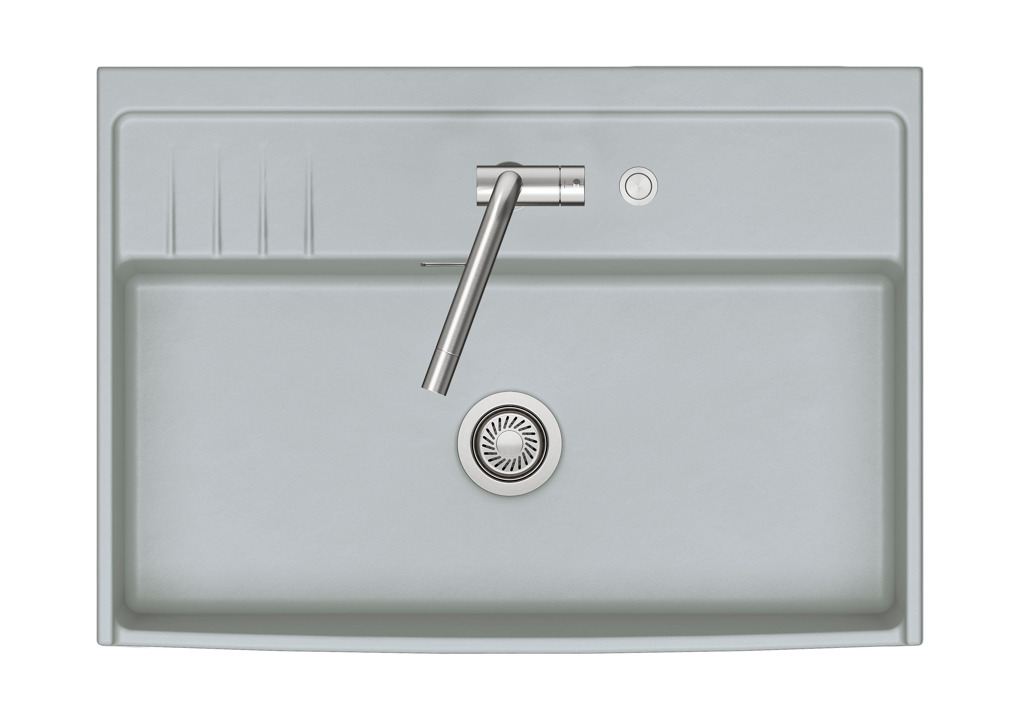 SYSTEMCERAM Einbauspüle Kentro 90 Titan 78 inkl. Excenterbetätigung, für 90 cm Schrankbreite, Einbauspüle Auflage keine Beckenlage 59950278