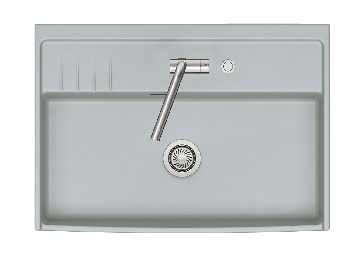 SYSTEMCERAM Einbauspüle Kentro 90 Titan 78 inkl. Excenterbetätigung, für 90 cm Schrankbreite, Einbauspüle Auflage keine Beckenlage 59950278