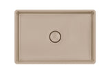 SYSTEMCERAM Einbauspüle Lavara 60 U/g Fango 23 inkl. Excenterbetätigung, für 80 cm Schrankbreite, mit geschliffener Oberseite, inkl. Ablauf mit keramischer Abdeckung und Geberit Clou- Überlaufsystem, verschließbar Unterbau keine Beckenlage 34210223