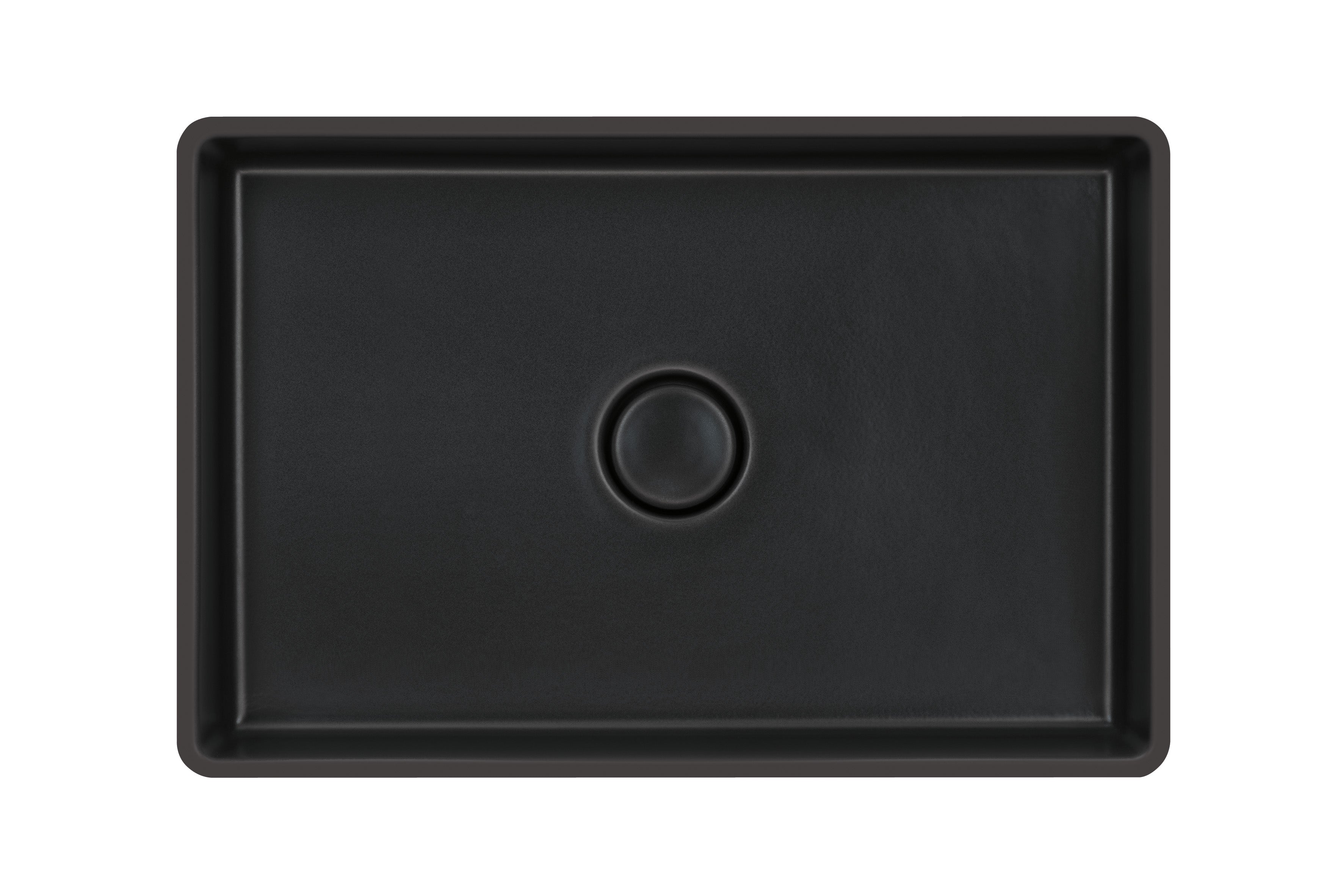 SYSTEMCERAM Einbauspüle Lavara 60 U/g Nigra 87 inkl. Excenterbetätigung, für 80 cm Schrankbreite, mit geschliffener Oberseite, inkl. Ablauf mit keramischer Abdeckung und Geberit Clou- Überlaufsystem, verschließbar Unterbau keine Beckenlage 34210287