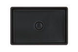 SYSTEMCERAM Einbauspüle Lavara 60 U/g Nigra 87 inkl. Excenterbetätigung, für 80 cm Schrankbreite, mit geschliffener Oberseite, inkl. Ablauf mit keramischer Abdeckung und Geberit Clou- Überlaufsystem, verschließbar Unterbau keine Beckenlage 34210287