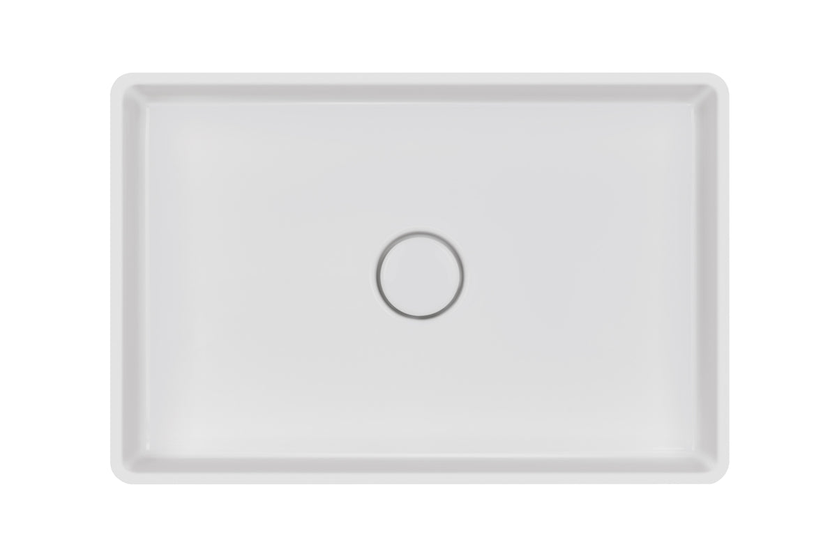 SYSTEMCERAM Einbauspüle Lavara 60 U/g Polar 13 inkl. Excenterbetätigung, für 80 cm Schrankbreite, mit geschliffener Oberseite, inkl. Ablauf mit keramischer Abdeckung und Geberit Clou- Überlaufsystem, verschließbar Unterbau keine Beckenlage 34210213