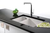 SYSTEMCERAM Einbauspüle Mera 60 U/g Fango 23 inkl. Handbetätigung, für 60 cm Schrankbreite, Spüle zum Unterbau mit geschliffener Oberseite Unterbau keine Beckenlage 54980123