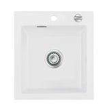 SYSTEMCERAM Einbauspüle Mera 46 Polar 13 inkl. Handbetätigung, für 45 cm Schrankbreite, Einbauspüle Auflage keine Beckenlage 50560113
