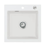 SYSTEMCERAM Einbauspüle Mera 51 Satin 20 inkl. Handbetätigung, für 50 cm Schrankbreite, Einbauspüle Auflage keine Beckenlage 50010120