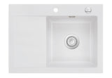 SYSTEMCERAM Einbauspüle Mera 70 Be. Re. Satin 20 inkl. Excenterbetätigung, für 45 cm Schrankbreite, Einbauspüle Auflage Becken rechts 50580220
