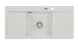 SYSTEMCERAM Einbauspüle Mera Middle Alu 76 inkl. Excenterbetätigung, für 50 cm Schrankbreite, Einbauspüle Auflage keine Beckenlage 50730276