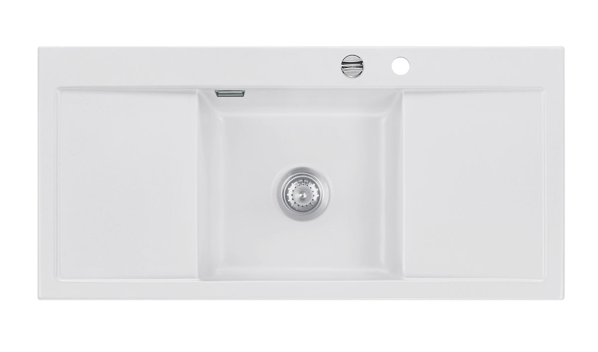 SYSTEMCERAM Einbauspüle Mera Middle Satin 20 inkl. Handbetätigung, für 50 cm Schrankbreite, Einbauspüle Auflage keine Beckenlage 50730120