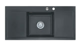 SYSTEMCERAM Einbauspüle Mera Middle Schiefer 85 inkl. Excenterbetätigung, für 50 cm Schrankbreite, Einbauspüle Auflage keine Beckenlage 50730285