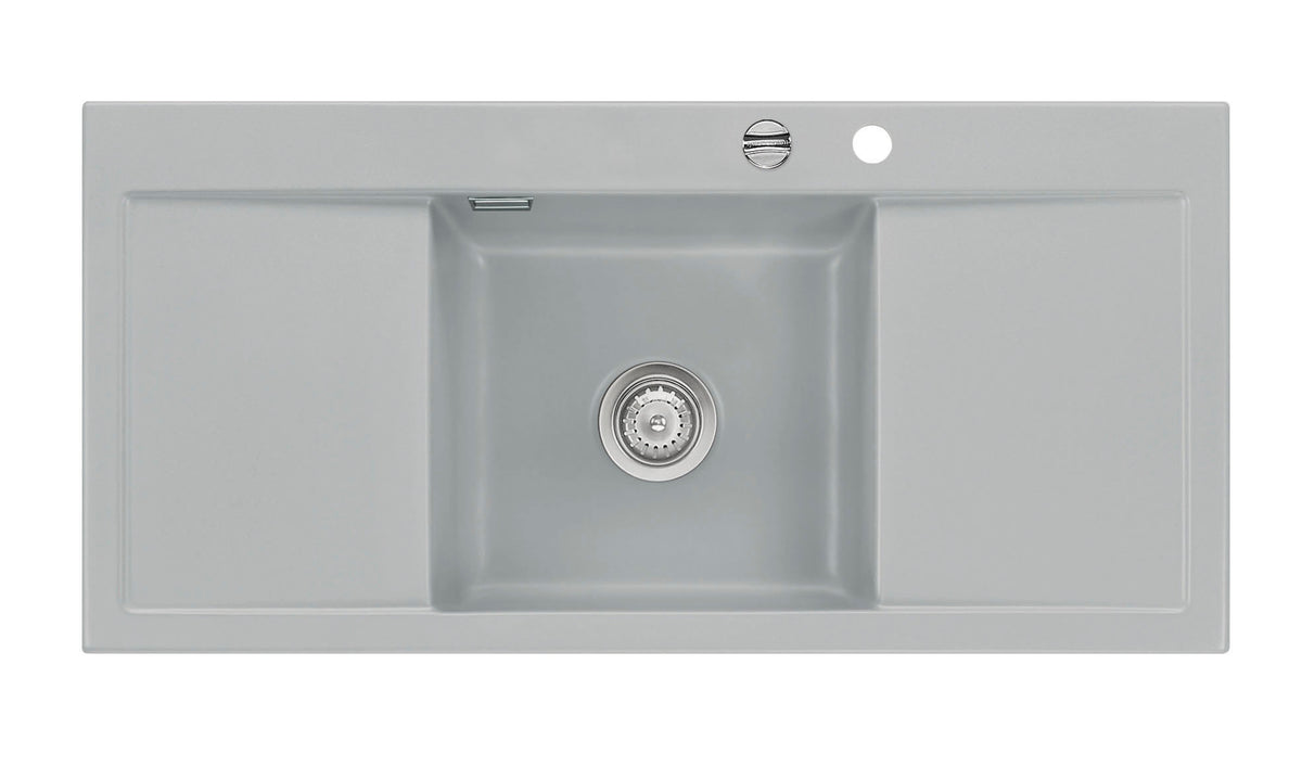SYSTEMCERAM Einbauspüle Mera Middle Titan 78 inkl. Excenterbetätigung, für 50 cm Schrankbreite, Einbauspüle Auflage keine Beckenlage 50730278