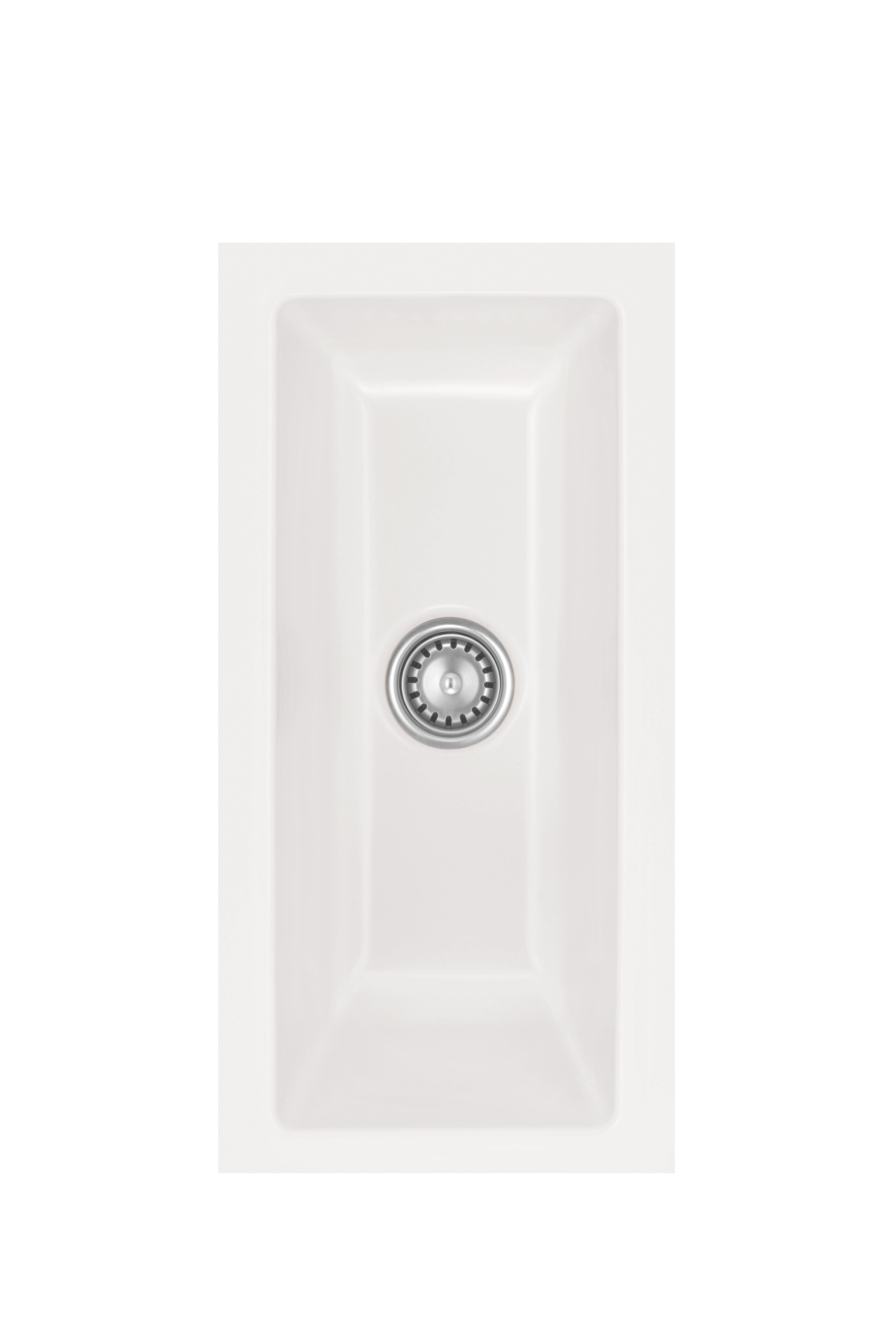 SYSTEMCERAM Einbauspüle Mera 16 U/g Polar 13 inkl. Handbetätigung, für 30 cm Schrankbreite, Spüle zum Unterbau mit geschliffener Oberseite Unterbau keine Beckenlage 54460113