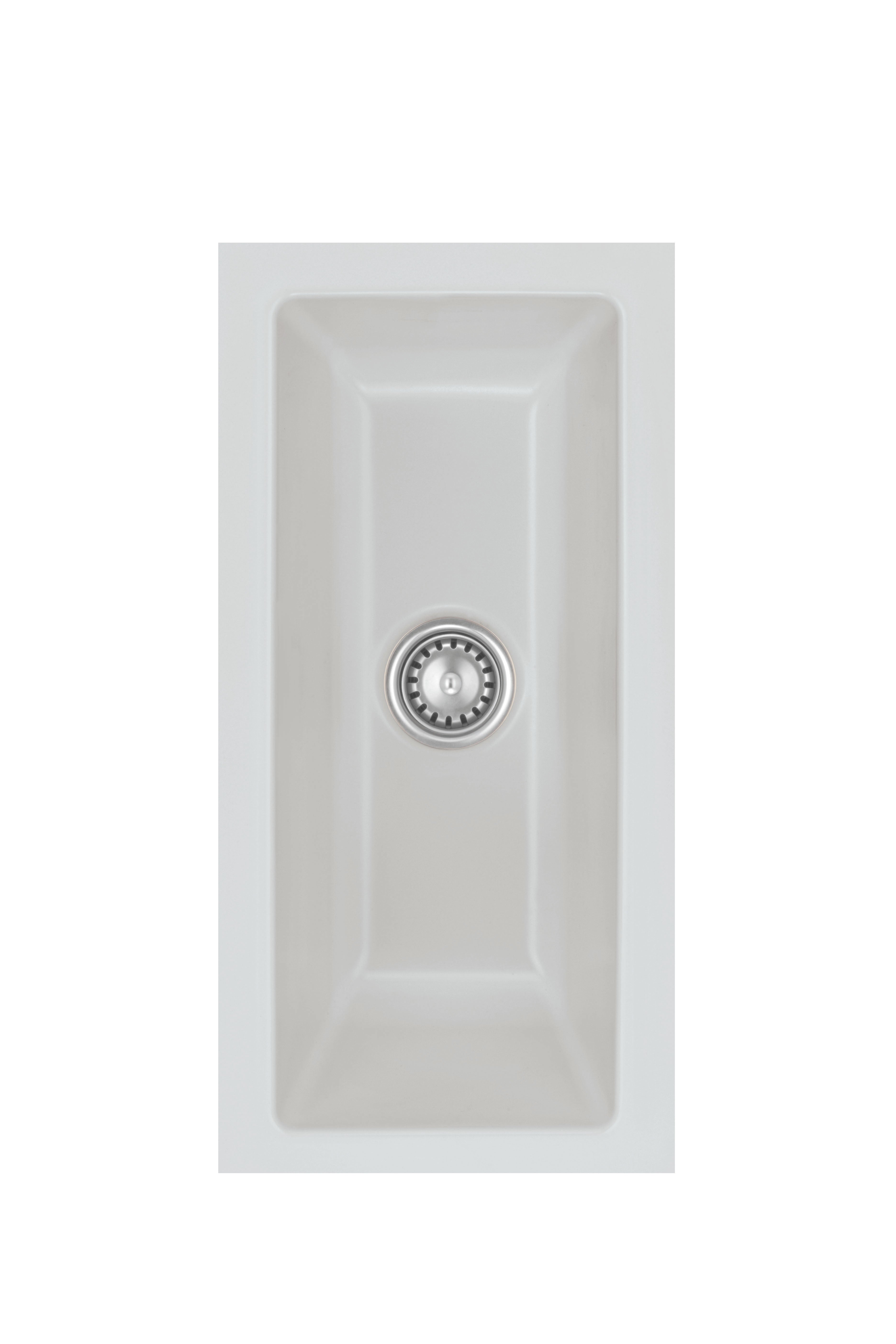 SYSTEMCERAM Einbauspüle Mera 16 U/g Alu 76 inkl. Handbetätigung, für 30 cm Schrankbreite, Spüle zum Unterbau mit geschliffener Oberseite Unterbau keine Beckenlage 54460176