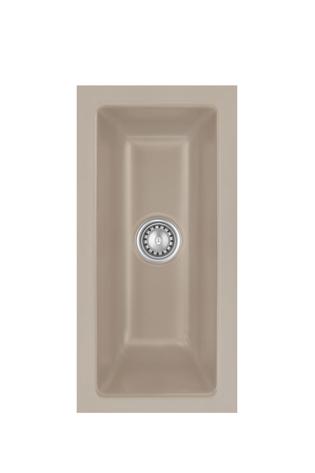 SYSTEMCERAM Einbauspüle Mera 16 U/g Fango 23 inkl. Handbetätigung, für 30 cm Schrankbreite, Spüle zum Unterbau mit geschliffener Oberseite Unterbau keine Beckenlage 54460123