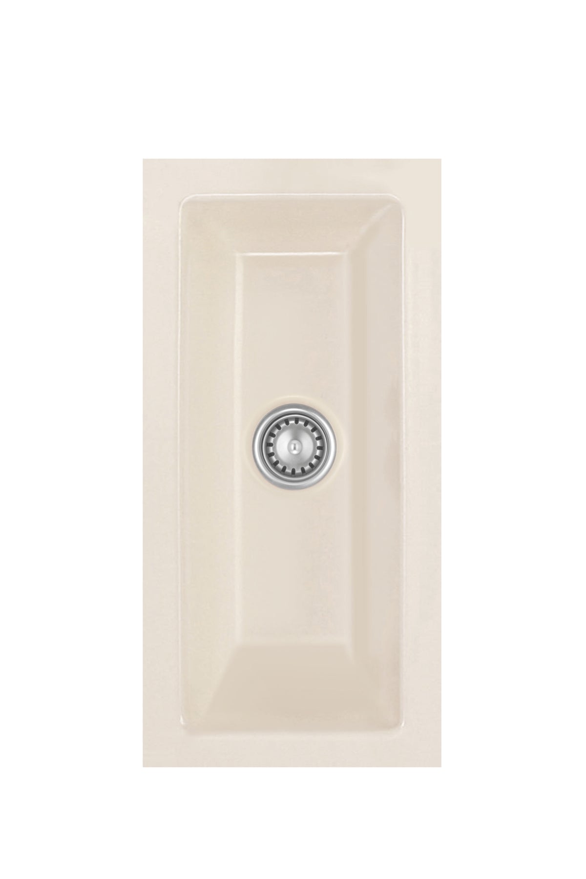 SYSTEMCERAM Einbauspüle Mera 16 U/g Magnolie 10 inkl. Handbetätigung, für 30 cm Schrankbreite, Spüle zum Unterbau mit geschliffener Oberseite Unterbau keine Beckenlage 54460110