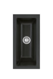 SYSTEMCERAM Einbauspüle Mera 16 U/g Nigra 87 inkl. Handbetätigung, für 30 cm Schrankbreite, Spüle zum Unterbau mit geschliffener Oberseite Unterbau keine Beckenlage 54460187