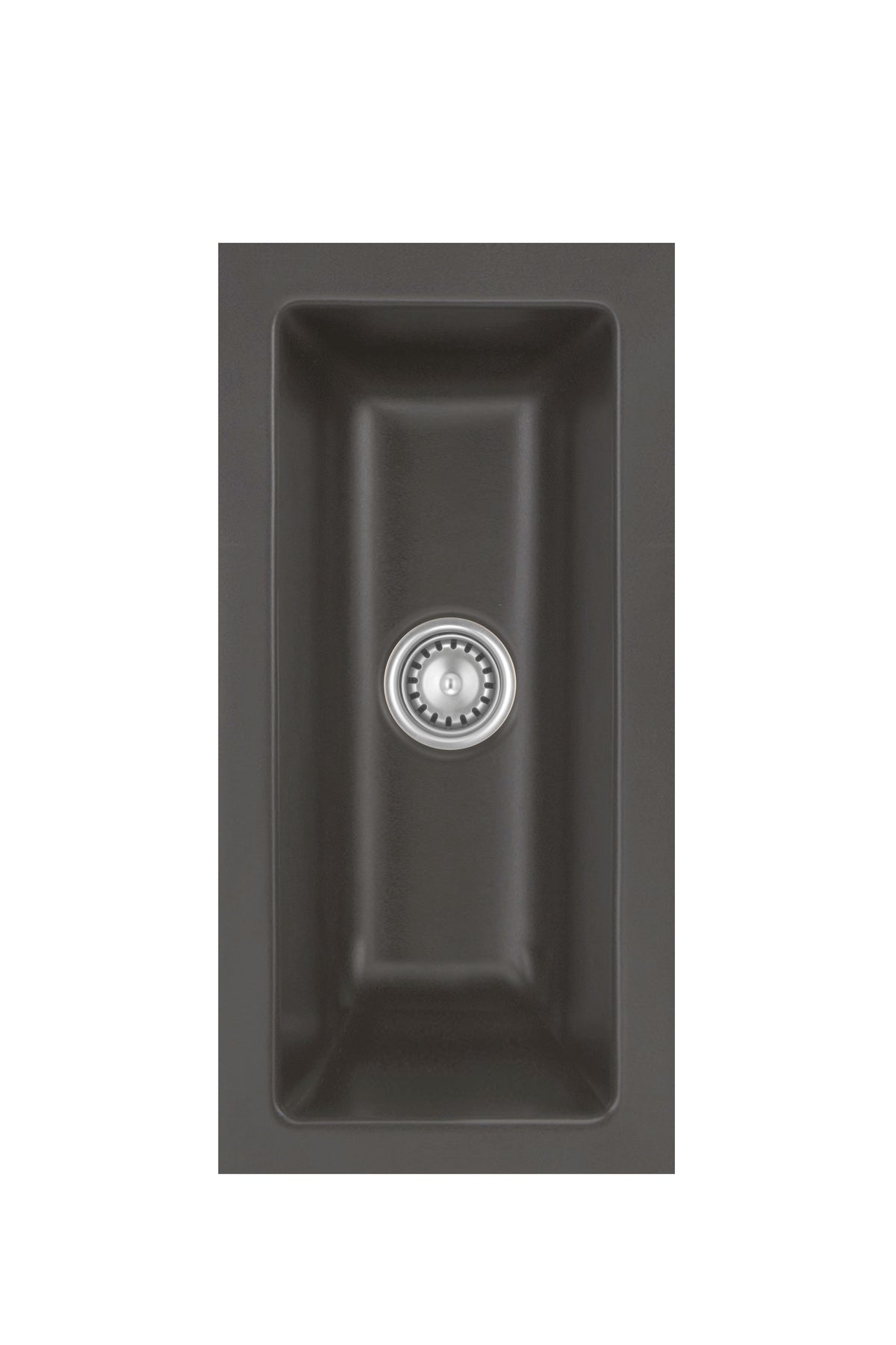 SYSTEMCERAM Einbauspüle Mera 16 U/g Schiefer 85 inkl. Handbetätigung, für 30 cm Schrankbreite, Spüle zum Unterbau mit geschliffener Oberseite Unterbau keine Beckenlage 54460185