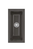 SYSTEMCERAM Einbauspüle Mera 16 U/g Schiefer 85 inkl. Handbetätigung, für 30 cm Schrankbreite, Spüle zum Unterbau mit geschliffener Oberseite Unterbau keine Beckenlage 54460185