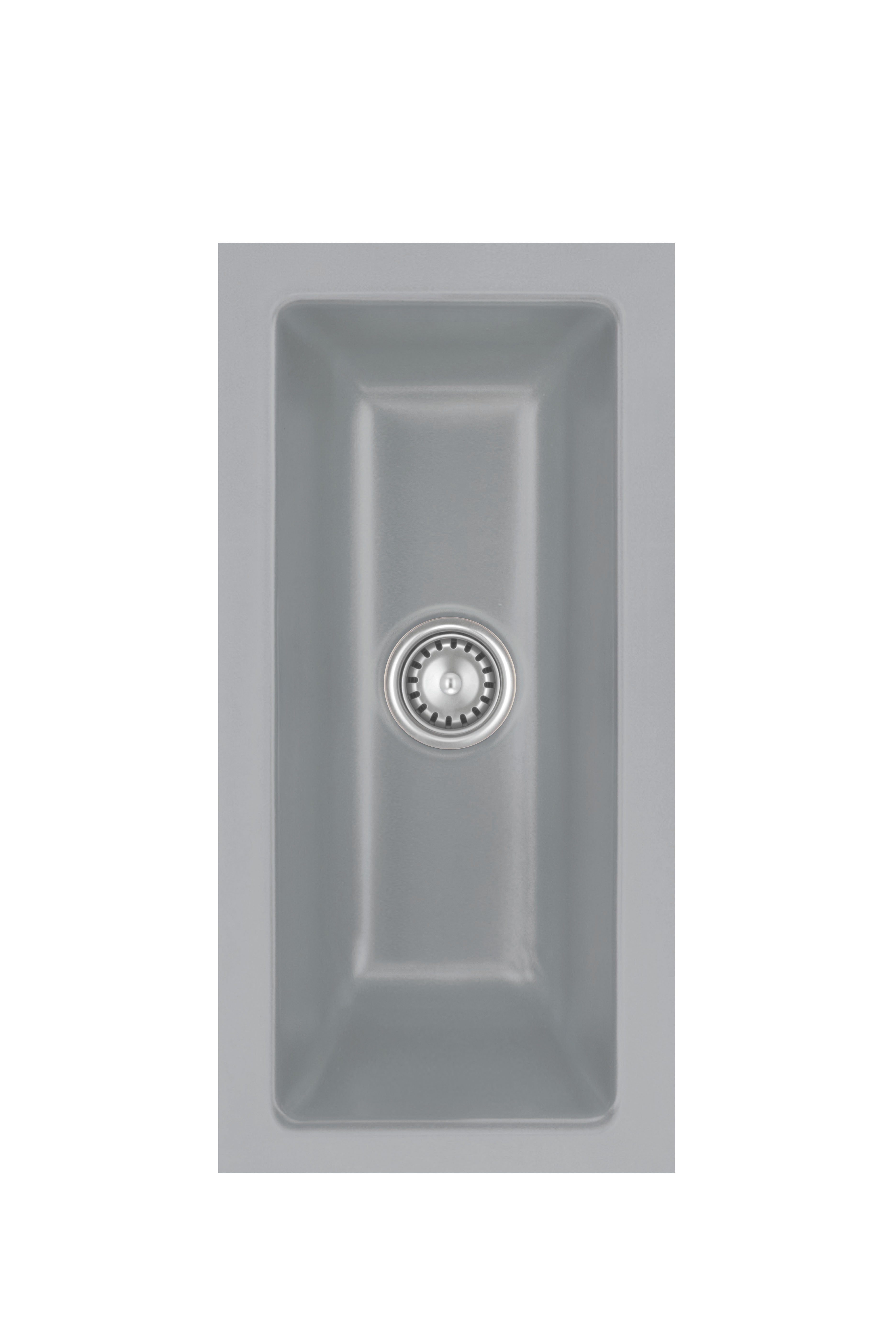 SYSTEMCERAM Einbauspüle Mera 16 U/g Titan 78 inkl. Handbetätigung, für 30 cm Schrankbreite, Spüle zum Unterbau mit geschliffener Oberseite Unterbau keine Beckenlage 54460178